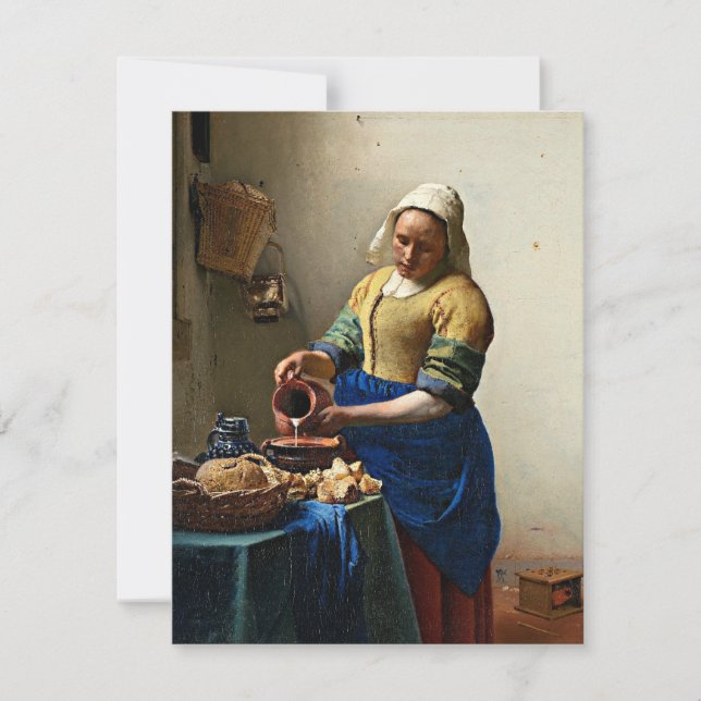 Carte Johannes Vermeer peinture, La Milkmaid (Devant)