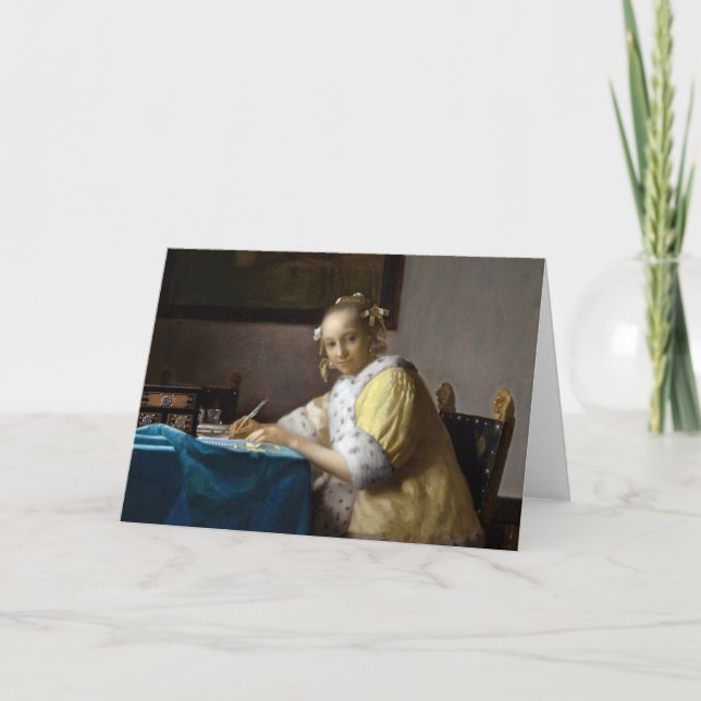 Carte Johannes Vermeer - Une dame écrit une lettre (Devant)