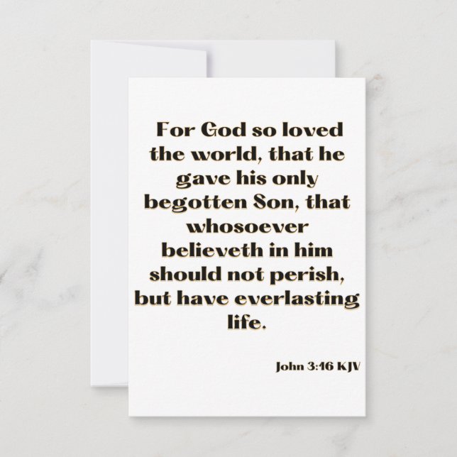 Carte John 3:16 KJV Bible Verse Plat Greeting Card (Devant)