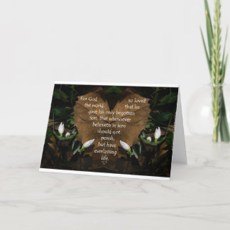 Carte john 3:16 le roi james sur heart leaf