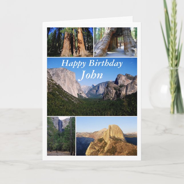 Carte John Happy Birthday, Parc national de Yosemite (Devant)