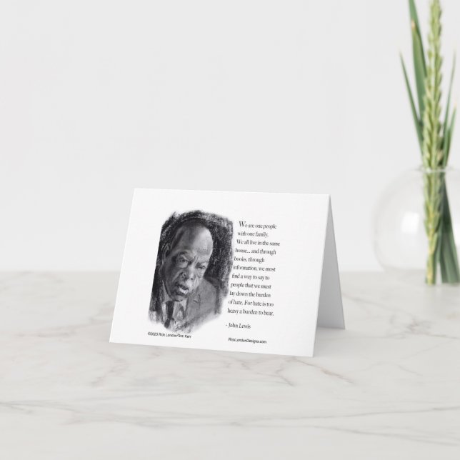 Carte John Lewis & Citation Portrait Belle  (Devant)