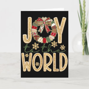 Carte Joie au monde Jésus chrétien flocon de neige Noël