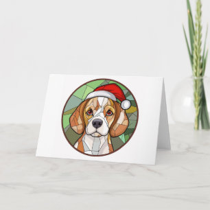 Carte Joie canine charmante : Noël sur le thème du Beagl