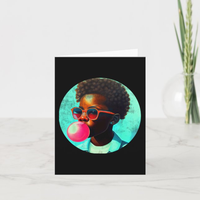 Carte Joie de garçon noir Bubble Gum Fun Africain Mélani (Devant)