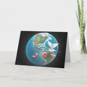 Carte JOIE DE Noël avec White Dove sur Globe