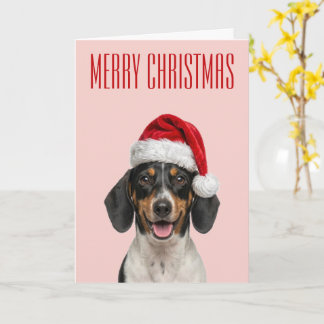 Carte Joie de Noël de teckel