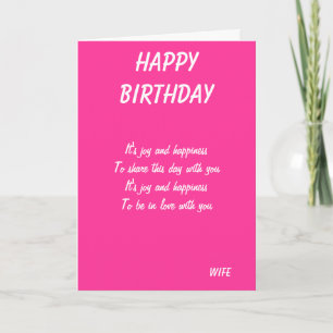 Carte Joie et bonheur-Cartes d'anniversaire de femme