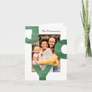 Carte Joie Moderne Simple Typographie Cool Famille Photo