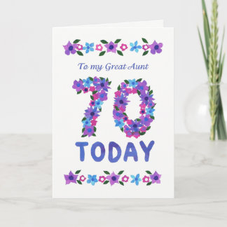 Carte Joli 70ème anniversaire de Floral, pour Grande Tan
