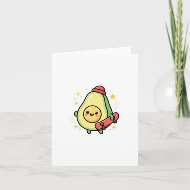 Carte Joli aimant bébé avocat Kawaii. (Devant)