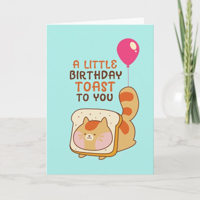Carte Joli Amoureux des chats Anniversaire Toast Funny F (Devant)