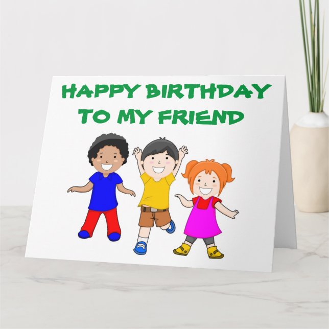 CARTE JOLI ANNIVERSAIRE À MON AMI (Devant)