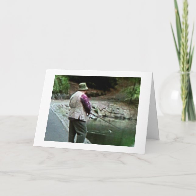 CARTE JOLI ANNIVERSAIRE À MON PÊCHEUR PRÉFÉRÉ (Devant)