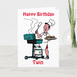 CARTE JOLI ANNIVERSAIRE AU MEILLEUR MAÎTRE GRILL *FRÈRE*