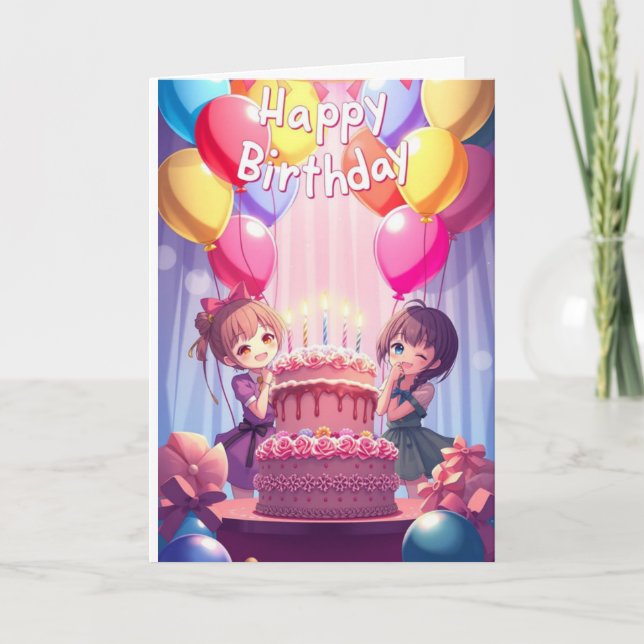 Carte Joli anniversaire d'anime  (Devant)