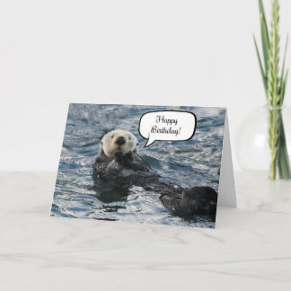 Carte Joli Anniversaire de mignonne Otter animal