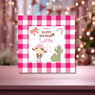 Carte Joli Anniversaire de Vachette Rose pour Enfant