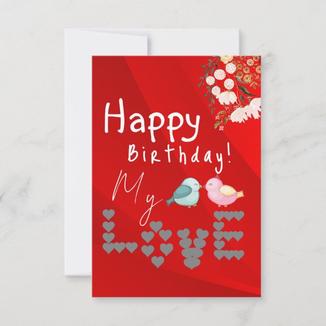 Carte joli anniversaire floral (Devant)