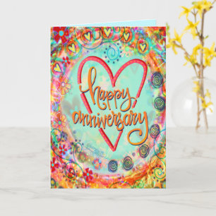 Carte Joli Anniversaire Floral Whimsical