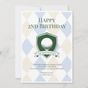 Carte Joli Anniversaire Moderne Garçons Golf 2 Ans