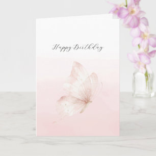 Carte Joli Anniversaire Papillon Rose Ombré Blush