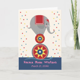 Carte Joli anniversaire pour enfant avec éléphant acroba
