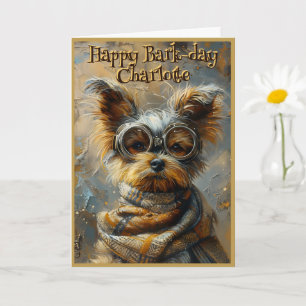 Carte Joli Anniversaire Steampunk Yorkie Nom personnalis