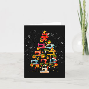 Carte Joli arbre de Noël en machine à coudre Ornement de