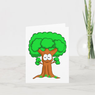 Carte Joli Arbre Vert Fantaisiste Heureux
