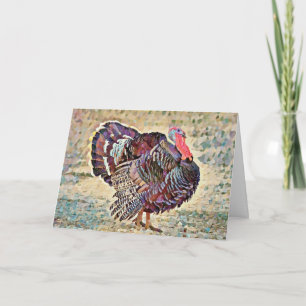 Carte Joli Art Thanksgiving Turquie Bird Friends Card