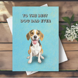 Carte Joli Beagle Meilleur Chien Papa Jamais Fête des pè
