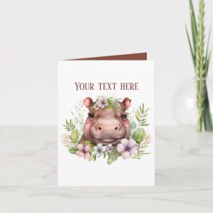 Carte Joli bébé hippo ajouter du texte n'importe quel bu