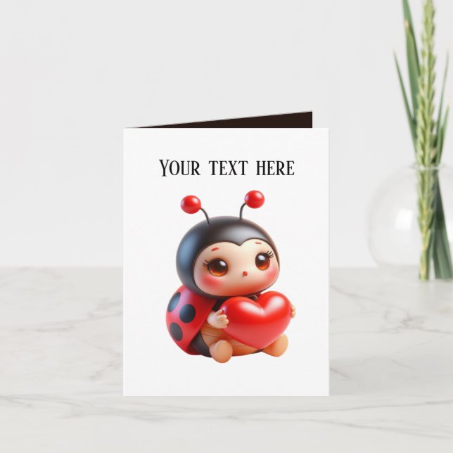 Carte Joli bébé ladybug ajouter un message (Devant)