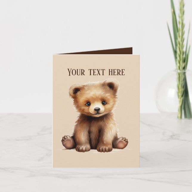 Carte Joli bébé ours ajouter du texte n'importe quel but (Devant)