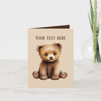 Carte Joli bébé ours ajouter du texte n'importe quel but