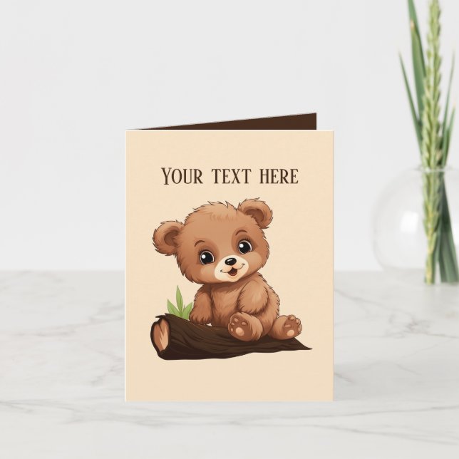 Carte Joli bébé ours ajouter du texte n'importe quel but (Devant)
