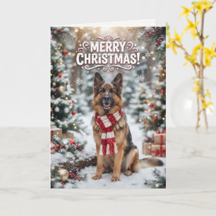Carte Joli Berger Allemand Amoureux de Chien de Noël