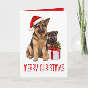 Carte Joli Berger Allemand Noël Amateur de Chien