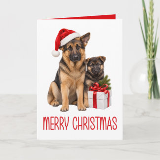 Carte Joli Berger Allemand Noël Amateur de Chien