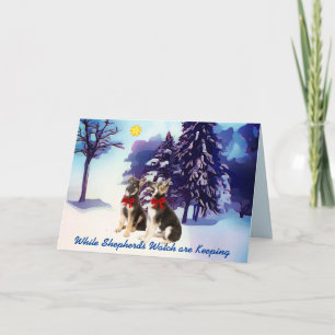 Carte Joli berger allemand Pups Noël