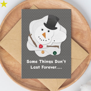 Carte Joli bonhomme de neige en papier fondu Noël