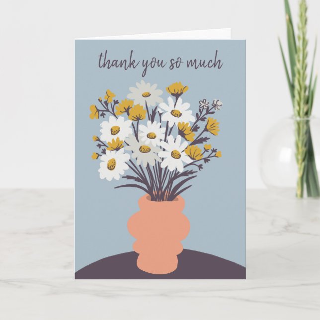 Carte Joli bouquet Daisy CUSTOM Merci (Devant)