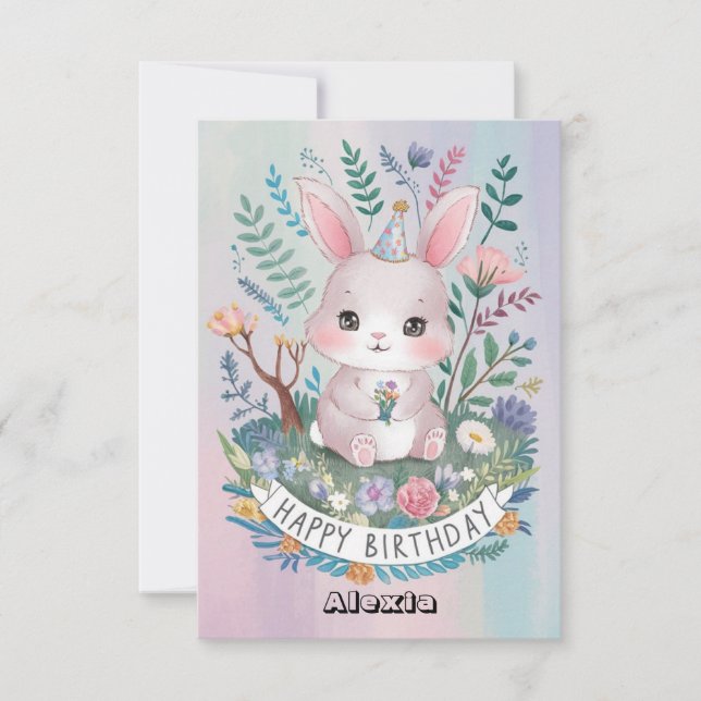 Carte Joli Bunny Digital Anniversaire (Devant)