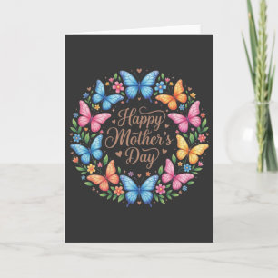 Carte Joli cadeau de papillon pour la fête des mères pou