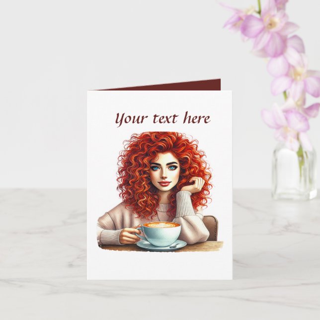 Carte Joli café ajouter un message (Orchidée)