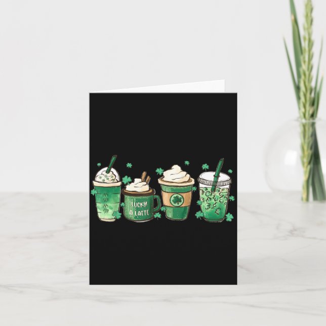 Carte Joli café Saint-Patrick 2022 Lucky Latte Vert (Devant)