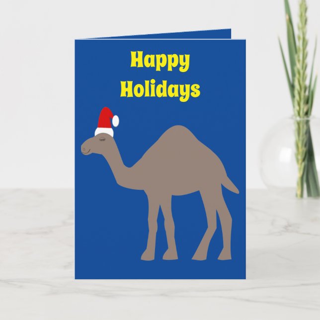 Carte Joli Camel de Noël personnalisé (Devant)
