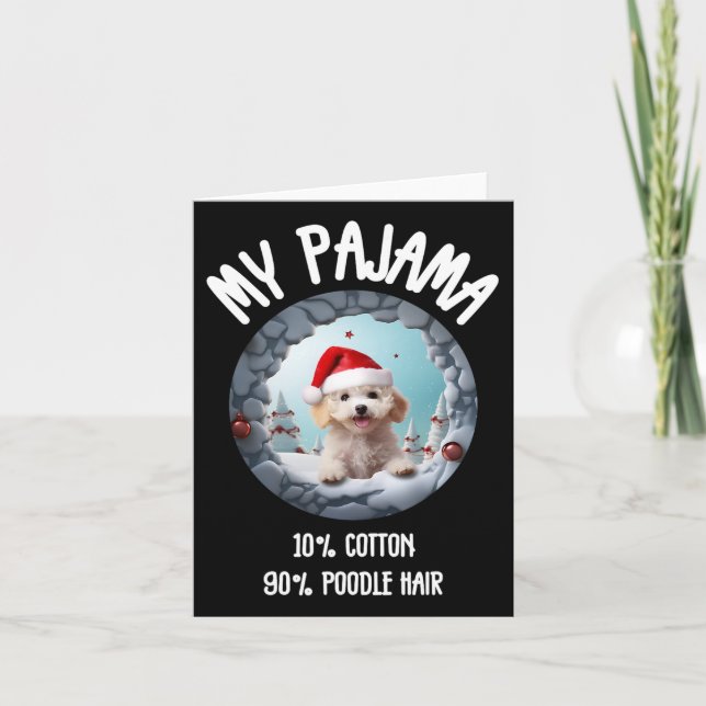 Carte Joli caniche de Noël - Drôle Chien Conception pour (Devant)