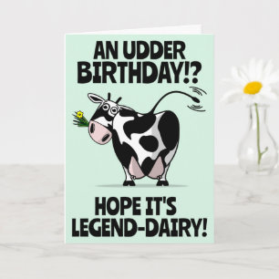 Carte Joli Cartoon Vache de ferme de Cartoon Joyeux Anni